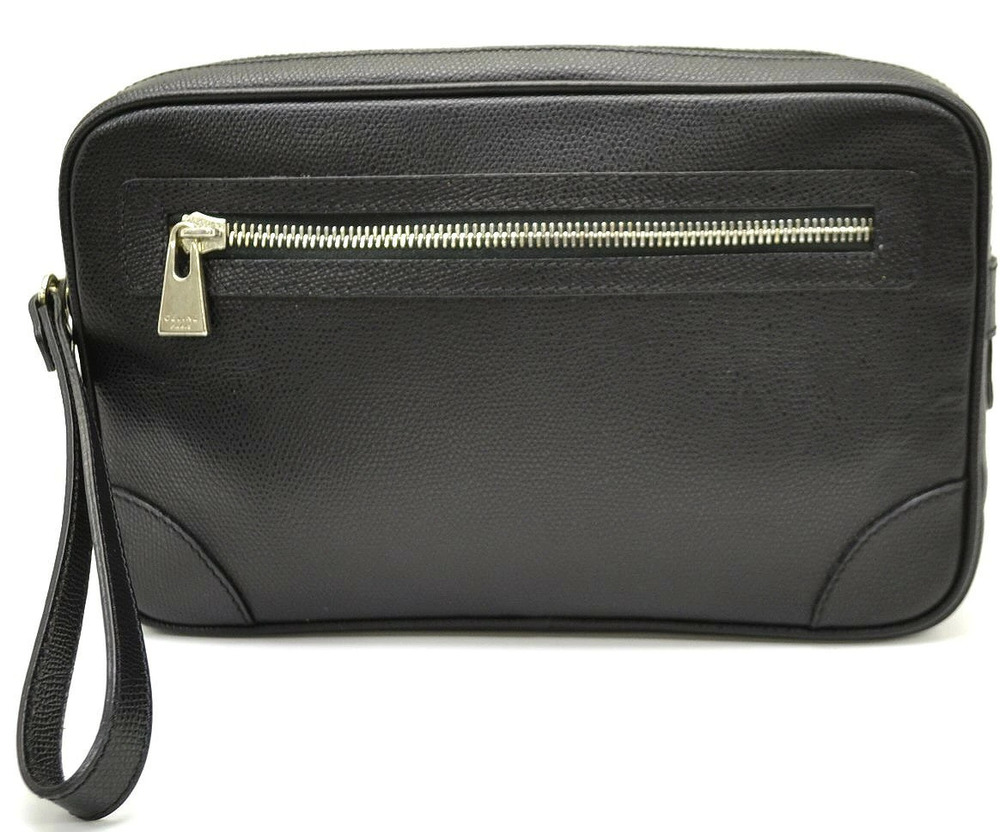 Celine Clutch Bag Leather Black